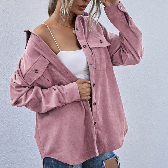 Boho Rust Button up Oversized Shacket Top - Picture 5 of 13